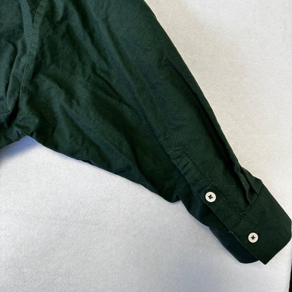 Tradlands Womens Boxy Long Sleeve Button Up Top Size M Hunter Green READ - Picture 9 of 14